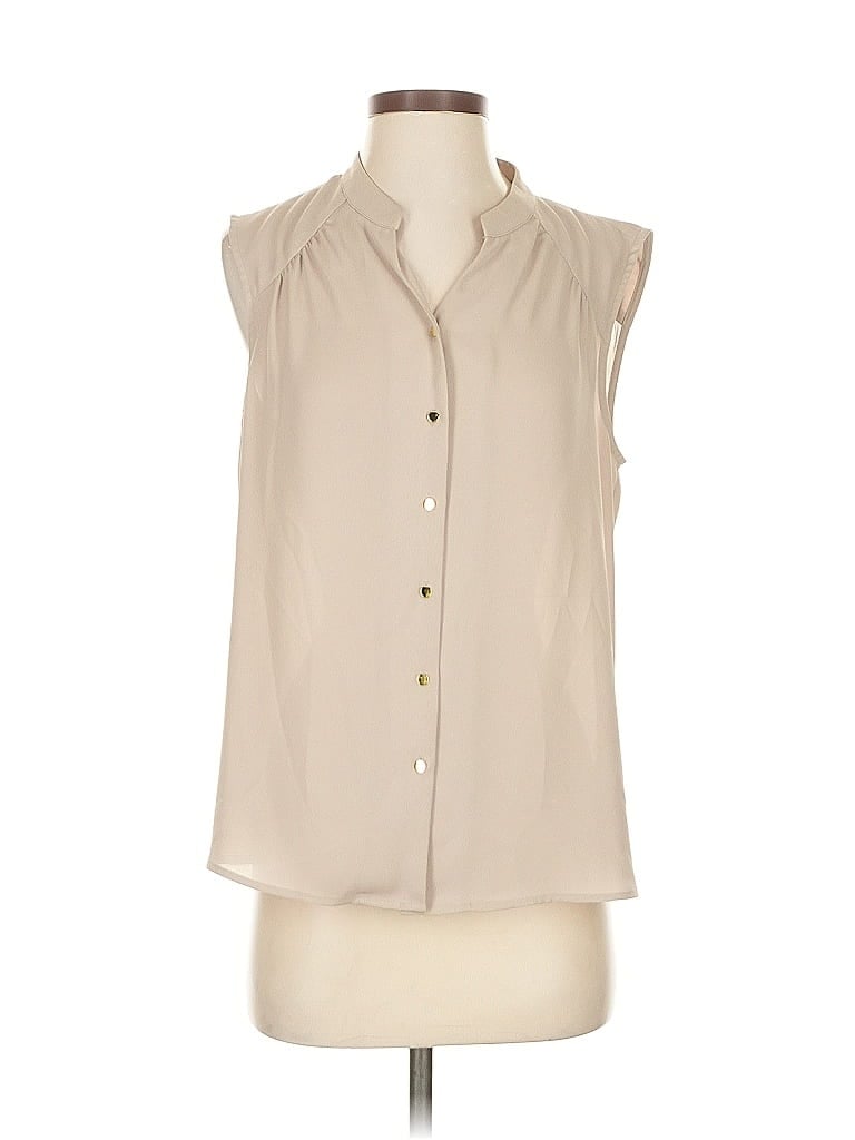 Pre-owned Calvin Klein Sleeveless Blouse In Brown