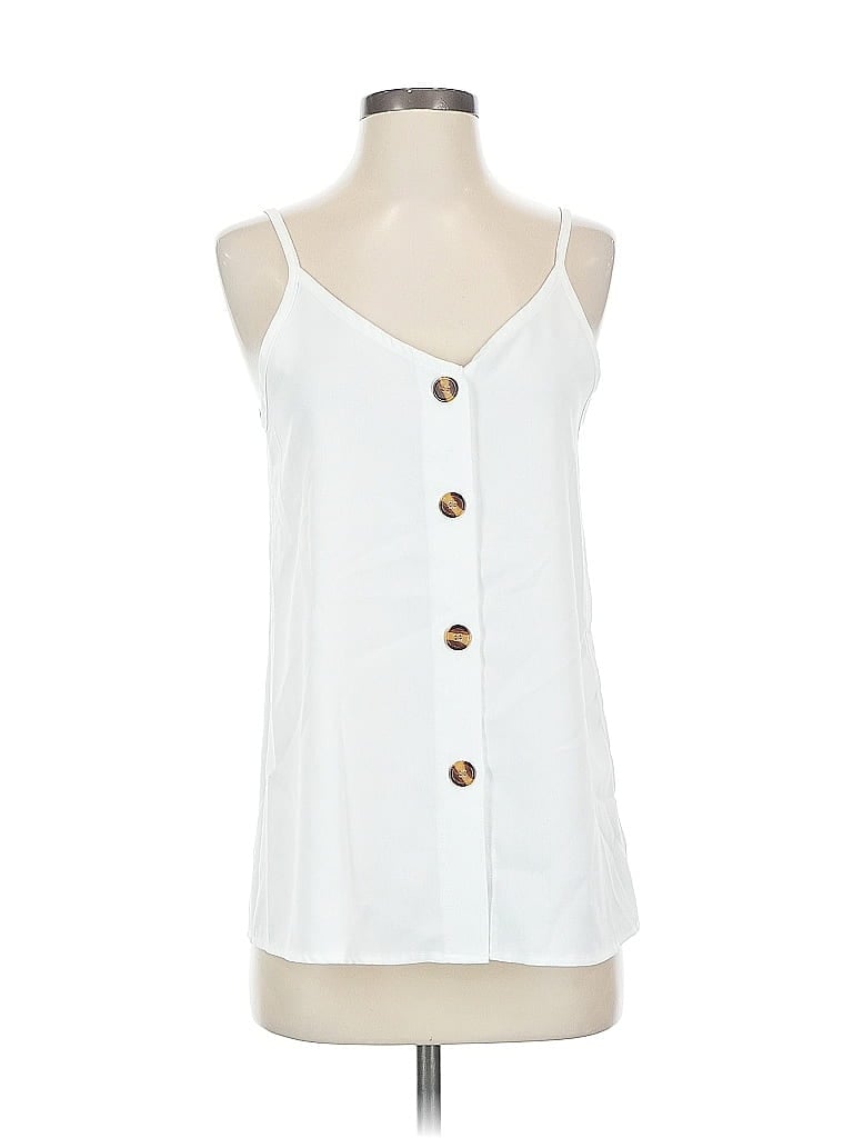 Pre-owned Unbranded Sleeveless Blouse In White