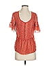 Eliot 100% Silk Orange Short Sleeve Silk Top Size XS - photo 1