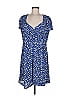 Leifnotes 100% Polyester Print Blue Casual Dress Size M - photo 1