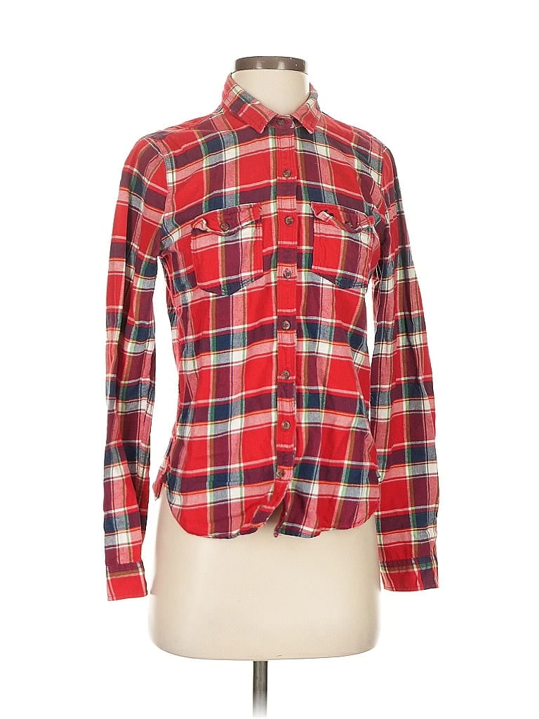 Click to view more detailed imagery on our partner's website Pre-owned Abercrombie & Fitch Long Sleeve Button Down Shirt In Red