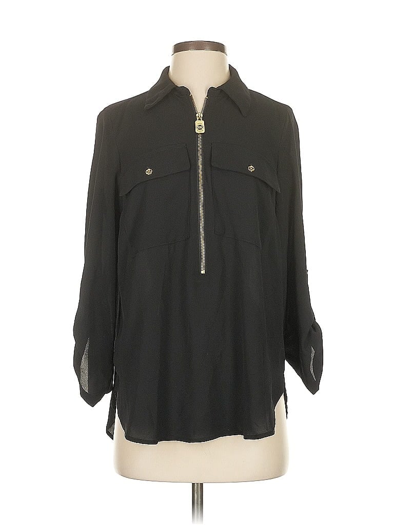Pre-owned Michael Michael Kors 3/4 Sleeve Blouse In Black