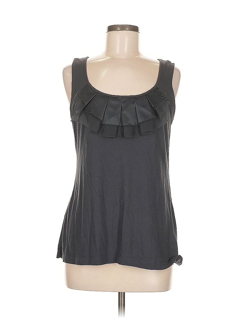 Pre-owned Ann Taylor Loft Sleeveless Top Gray Sweetheart Neckline Tops