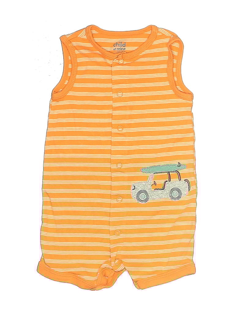 Pre-owned Child Of Mine By Carter's Babies' Short Sleeve Onesie In Orange