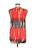 Moon & Sky 100% Rayon Tie-dye Orange Sleeveless Blouse Size M - photo 2