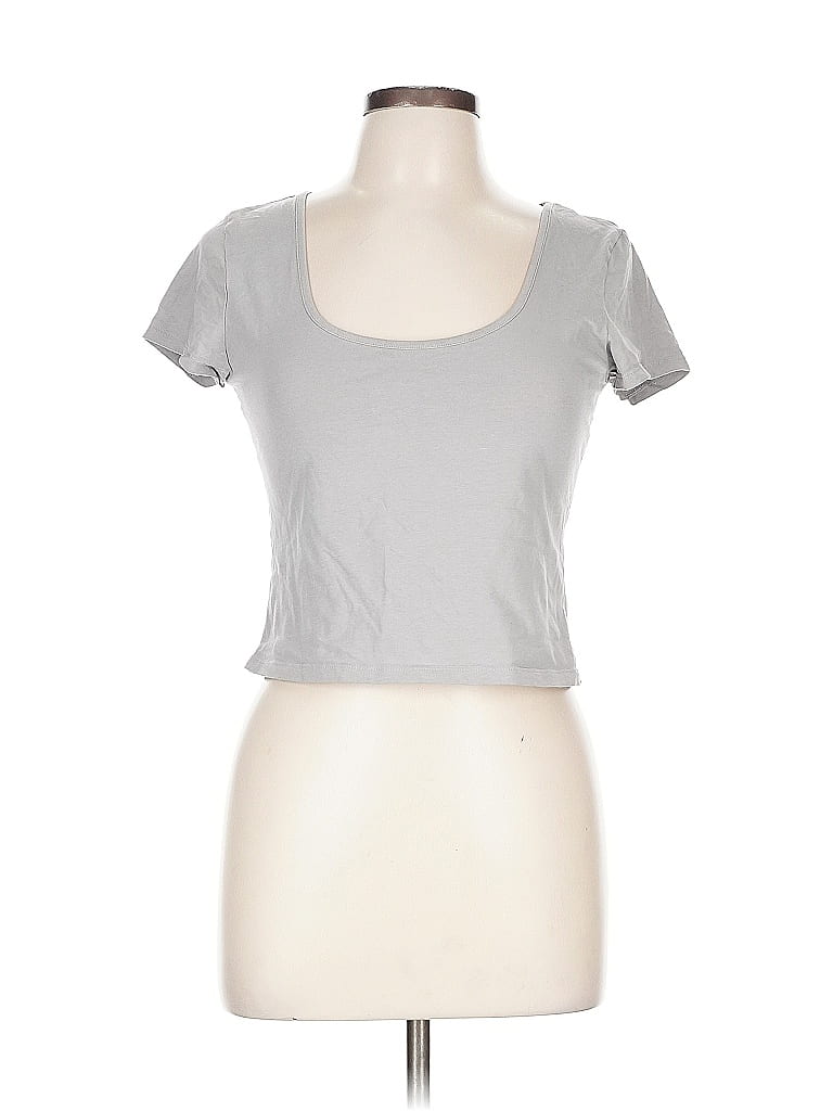 Pre-owned Divided By H&m Short Sleeve T-shirt In Gray