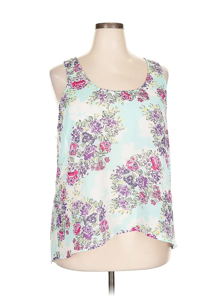Pre-owned Torrid Tank Top Blue Halter Neckline Tops