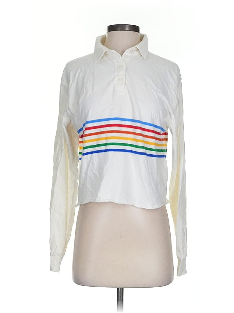 Pre-owned John Galt Long Sleeve Polo Shirt In White