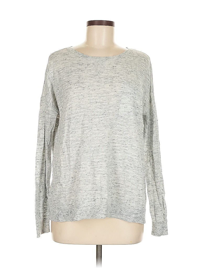 Pre-owned Ann Taylor Loft Pullover Sweater In Silver