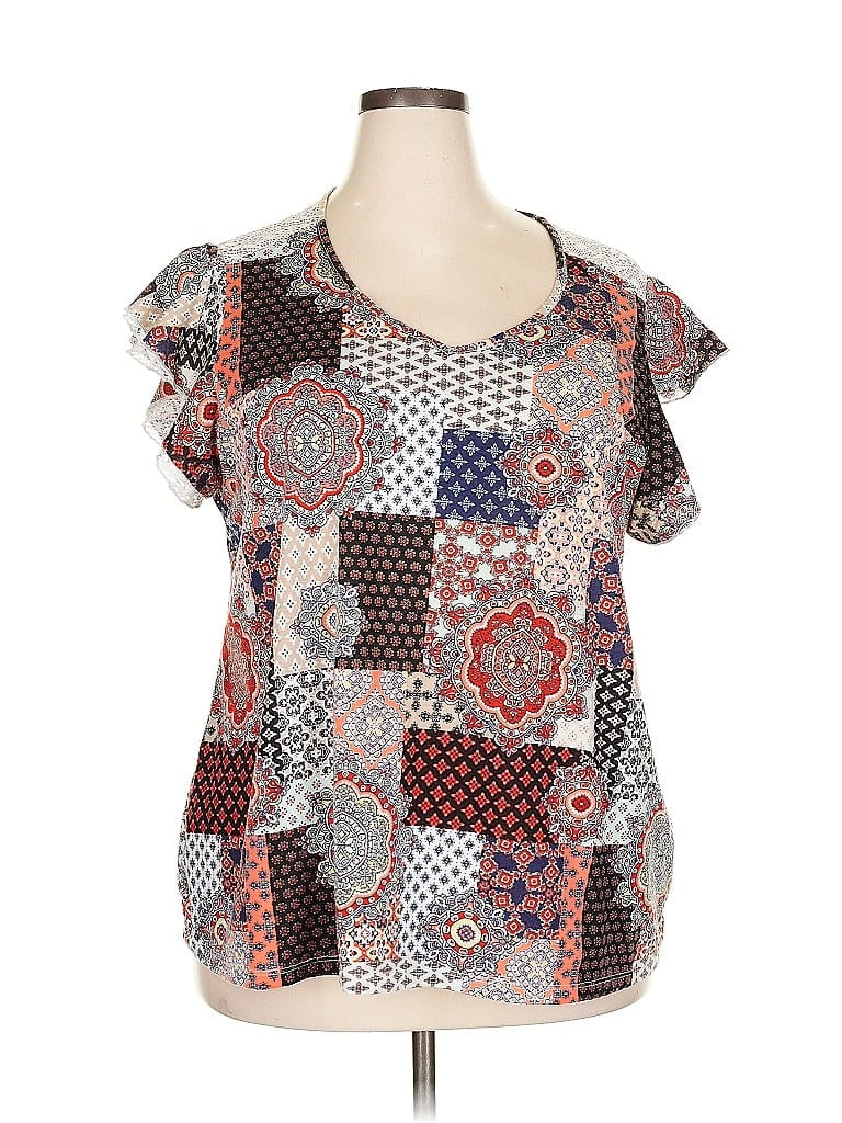 Pre-owned Bobbie Brooks Short Sleeve Blouse In Brown