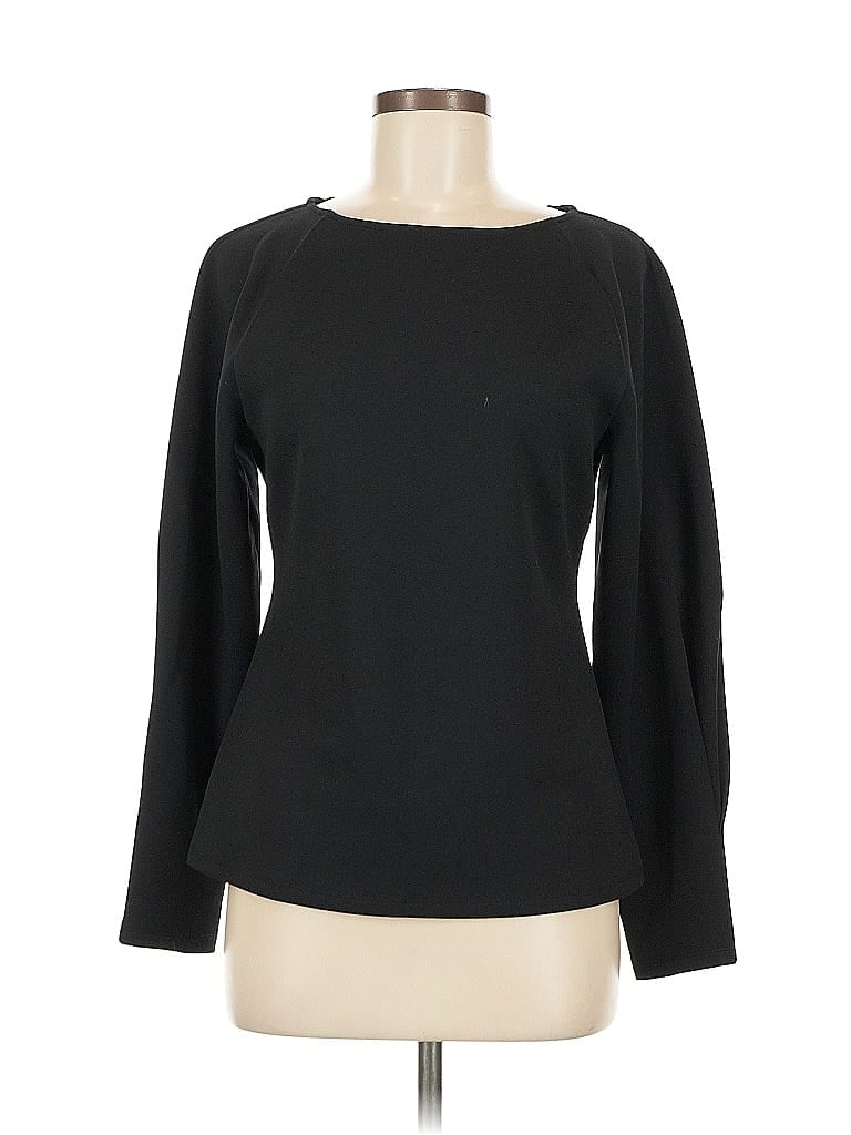 Pre-owned Nordstrom Long Sleeve Top Black Boatneck Tops