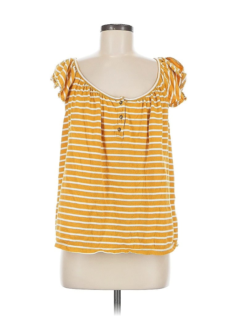 OLD NAVY Pre-owned Short Sleeve Top Yellow Sweetheart Neckline Tops