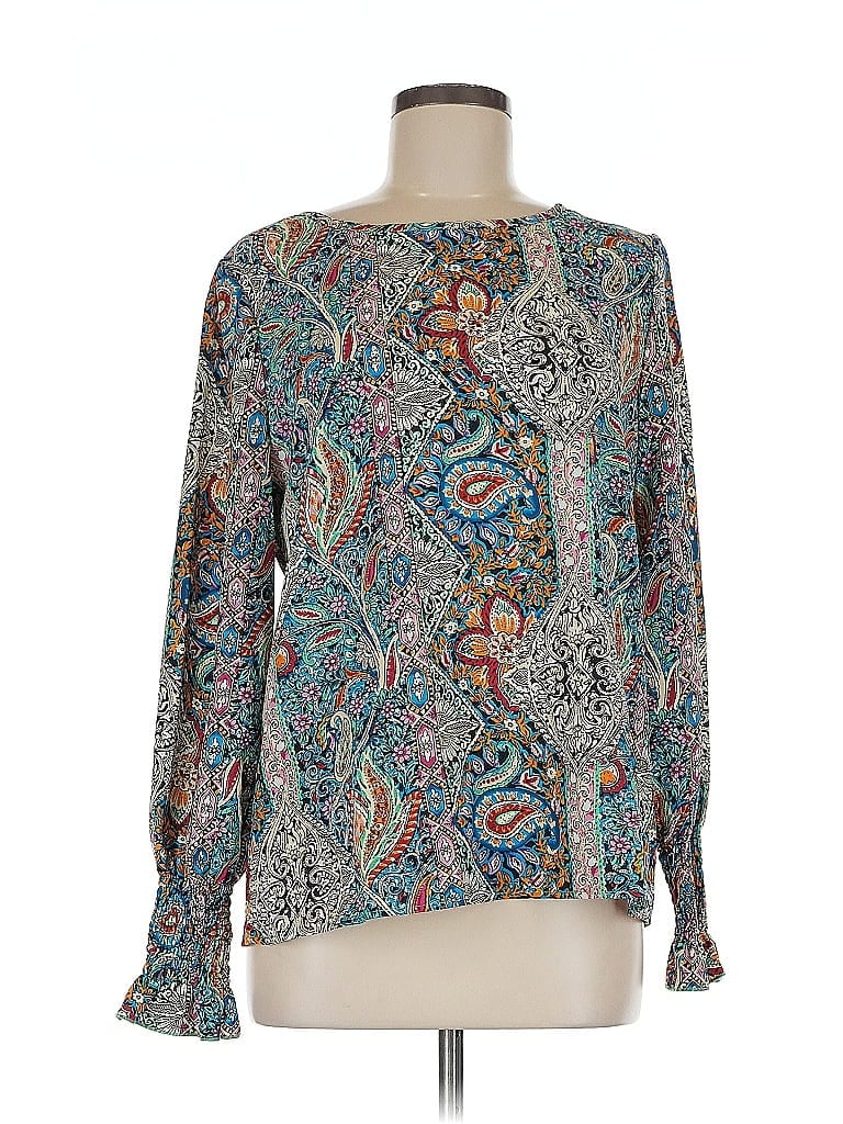Pre-owned Unbranded Long Sleeve Blouse In Blue