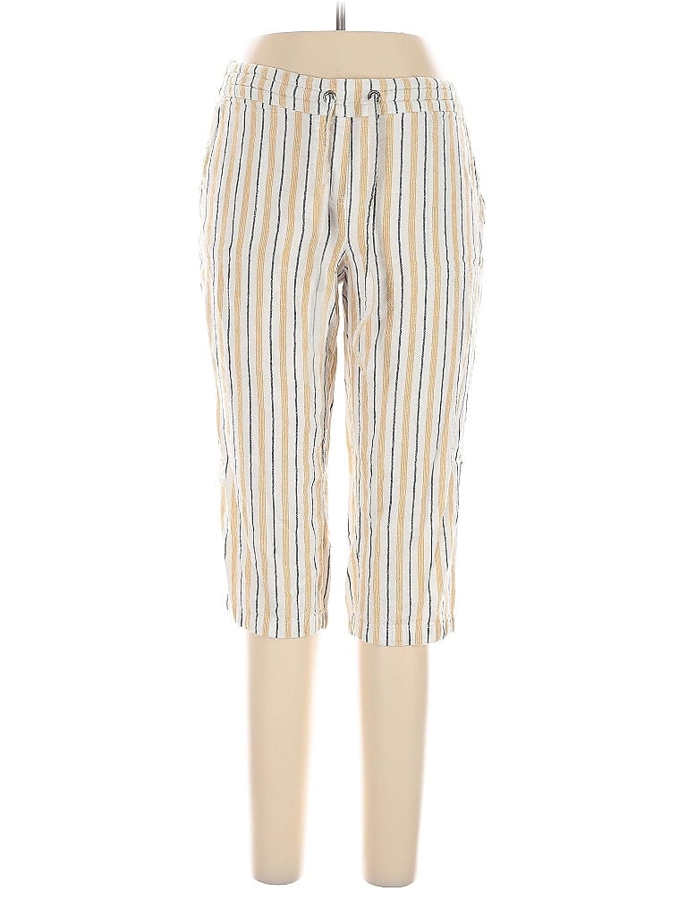 Pre-owned Per Se Linen Pants In Yellow