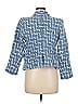 Lafayette 148 New York Print Blue Wool Blazer Size 8 - photo 2