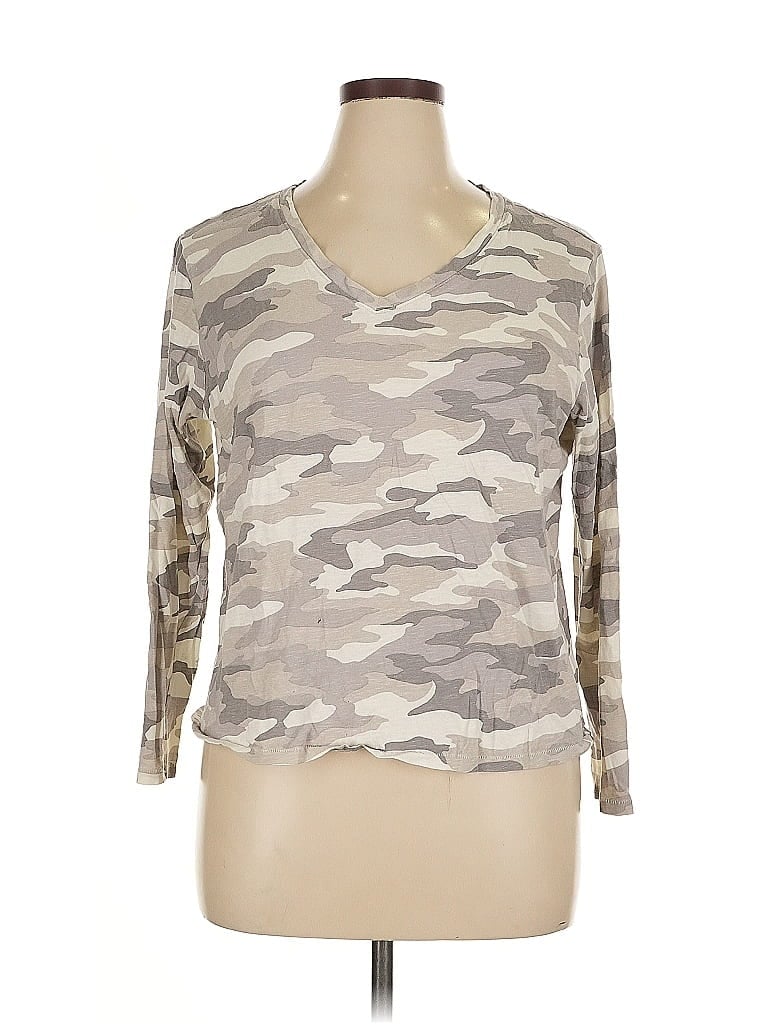 Pre-owned Sonoma Goods For Life 3/4 Sleeve T-shirt In Brown