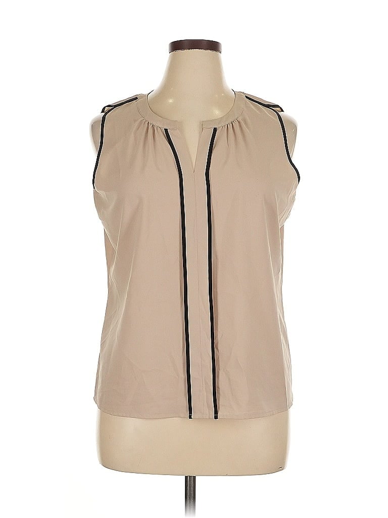 Pre-owned Calvin Klein Sleeveless Blouse In Brown