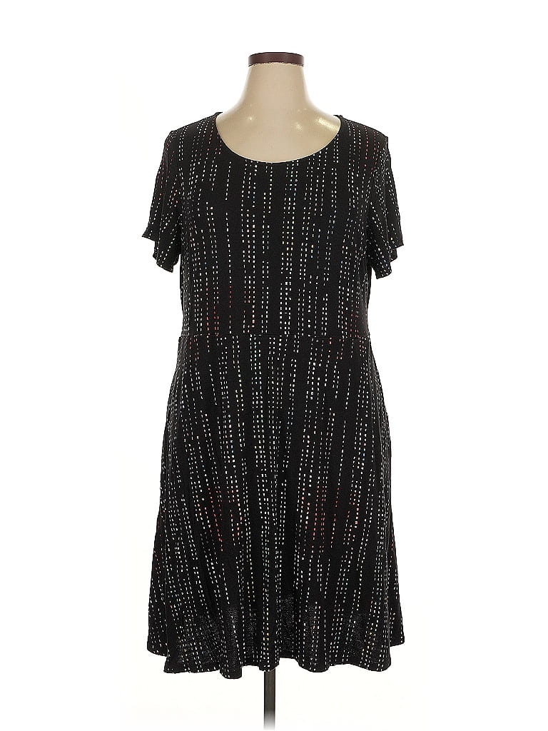 Pre-owned Evri Short Sleeve Top Black Square Neckline Tops