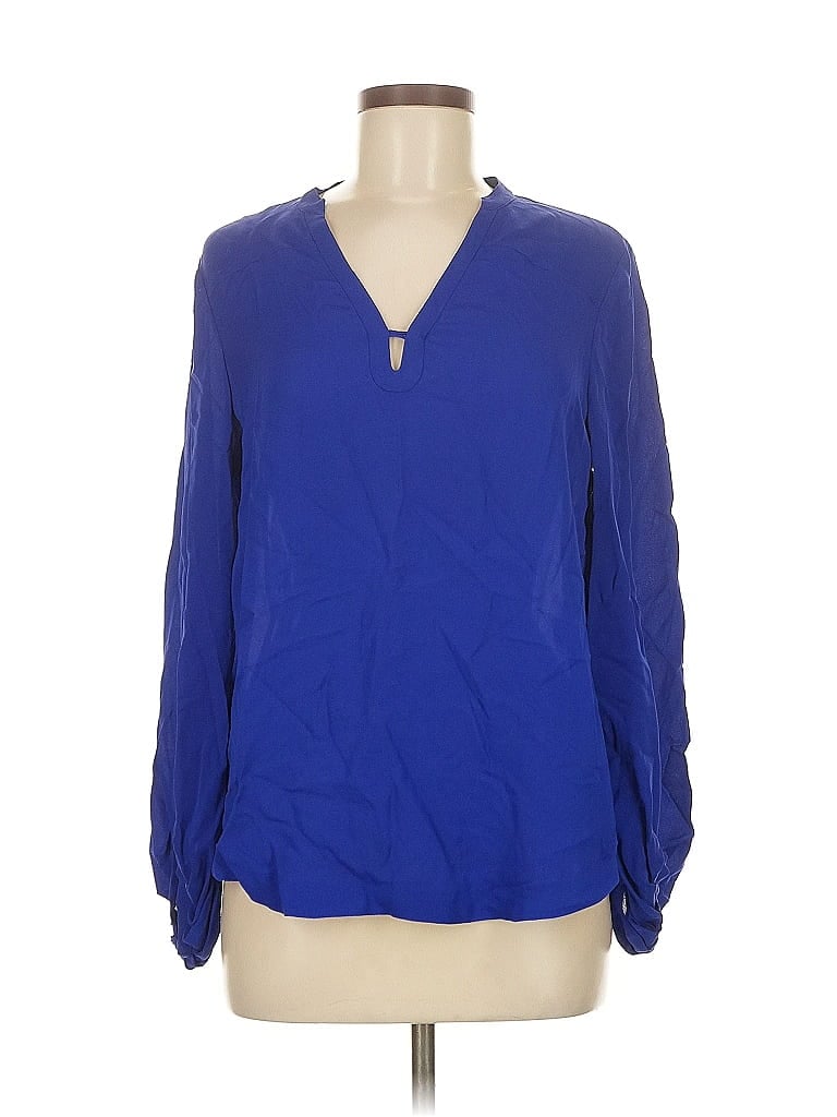 Pre-owned Diane Von Furstenberg Long Sleeve Blouse In Blue