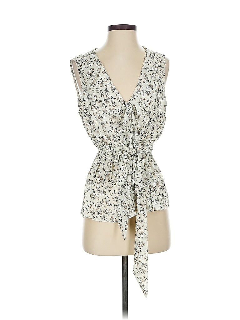 Pre-owned Max Studio Sleeveless Blouse In Silver