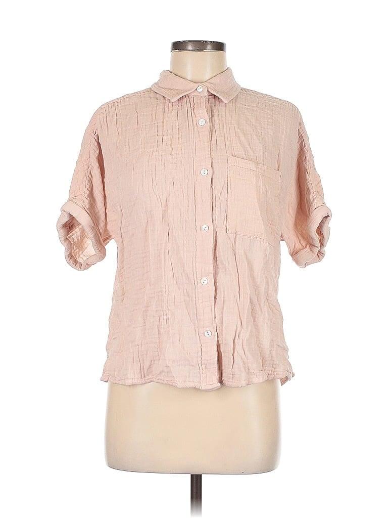 Pre-owned C&c California Short Sleeve Blouse In Pink