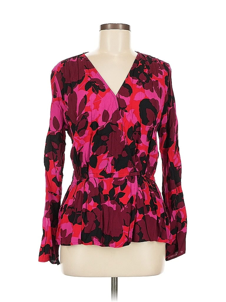 Pre-owned Michael Michael Kors Long Sleeve Blouse In Burgundy