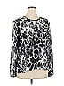 St. John Animal Print Silver Gray Long Sleeve Silk Top Size 16 - photo 1