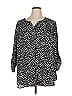 Catherines 100% Polyester Polka Dots Black 3/4 Sleeve Blouse Size 1X - photo 1