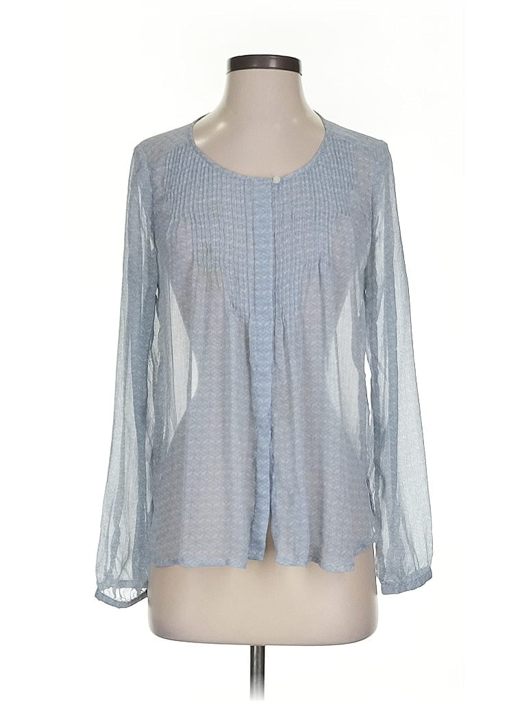 Pre-owned Joe Fresh Long Sleeve Blouse In Blue