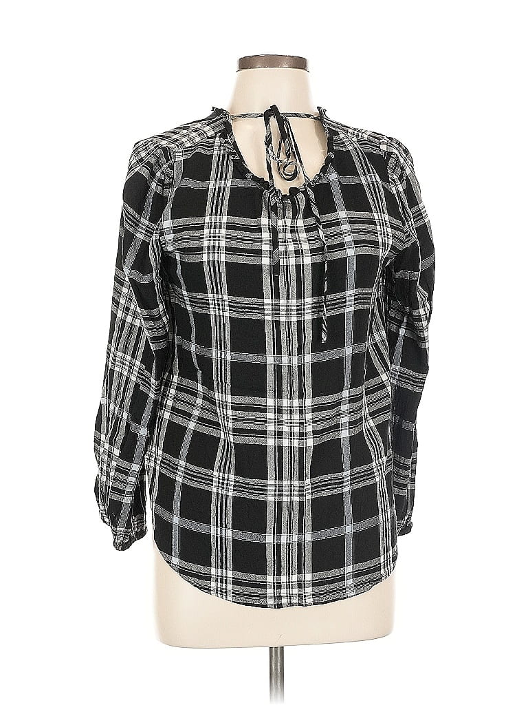 Pre-owned Ann Taylor Loft 3/4 Sleeve Blouse In Black