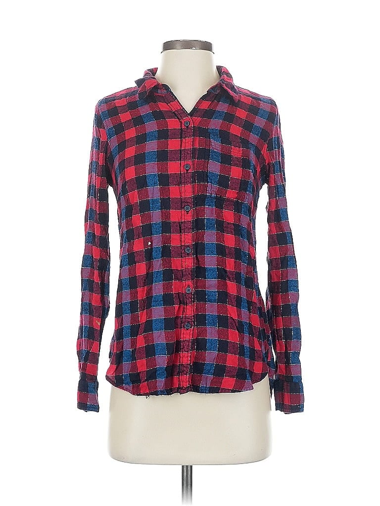 Pre-owned Lucky Brand Long Sleeve Button Down Shirt In Red