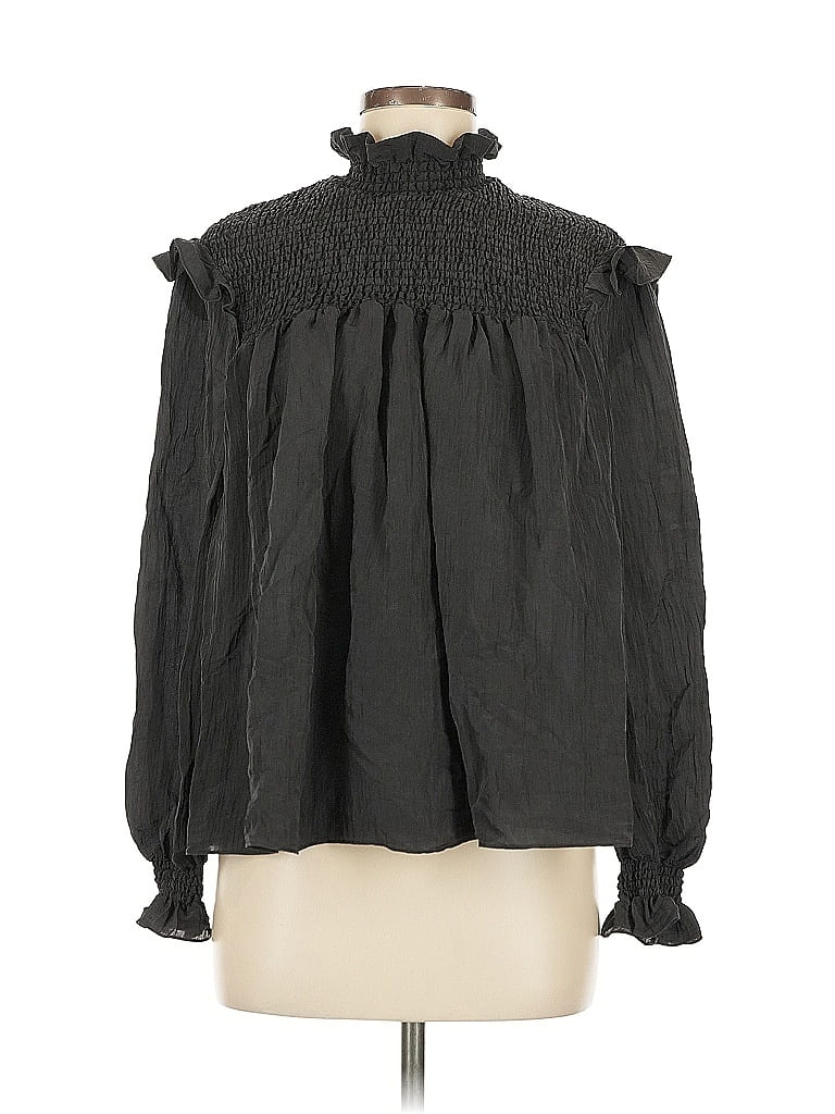 Pre-owned French Connection Long Sleeve Blouse In Black