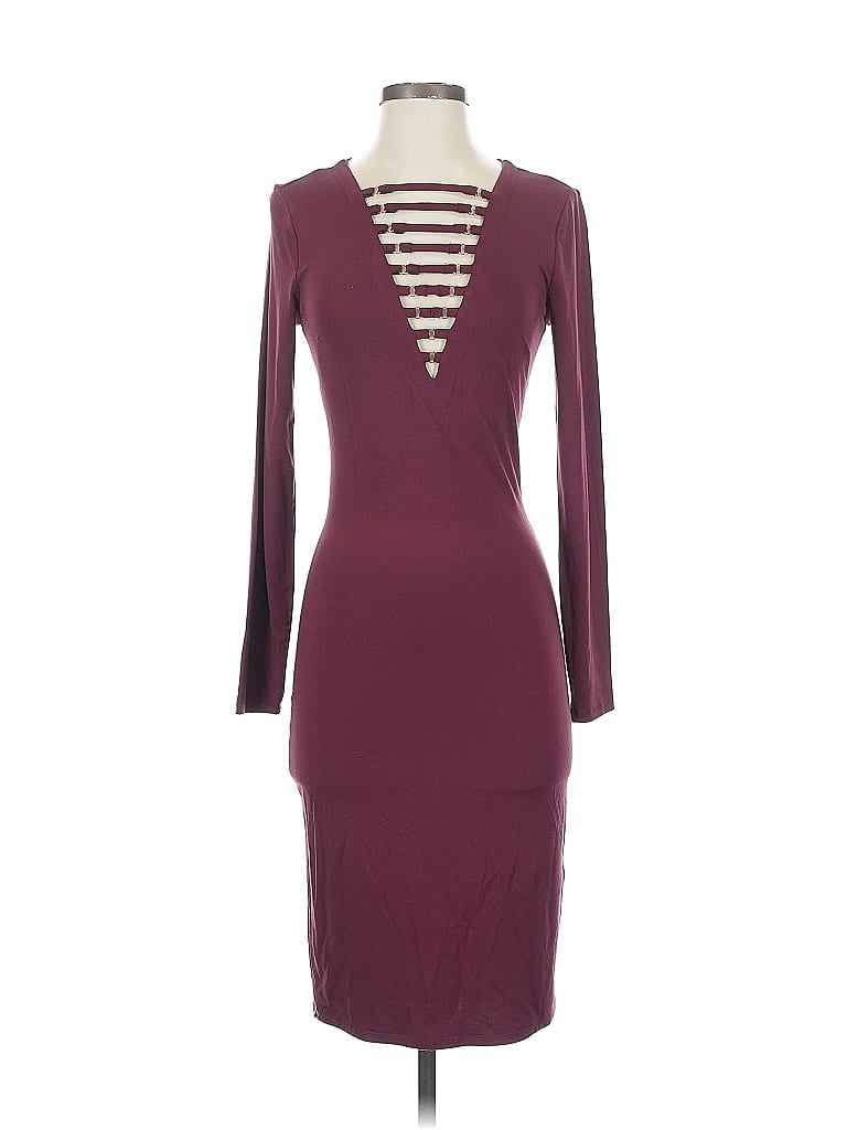 Pre-owned Bebe Cocktail Dress In Burgundy