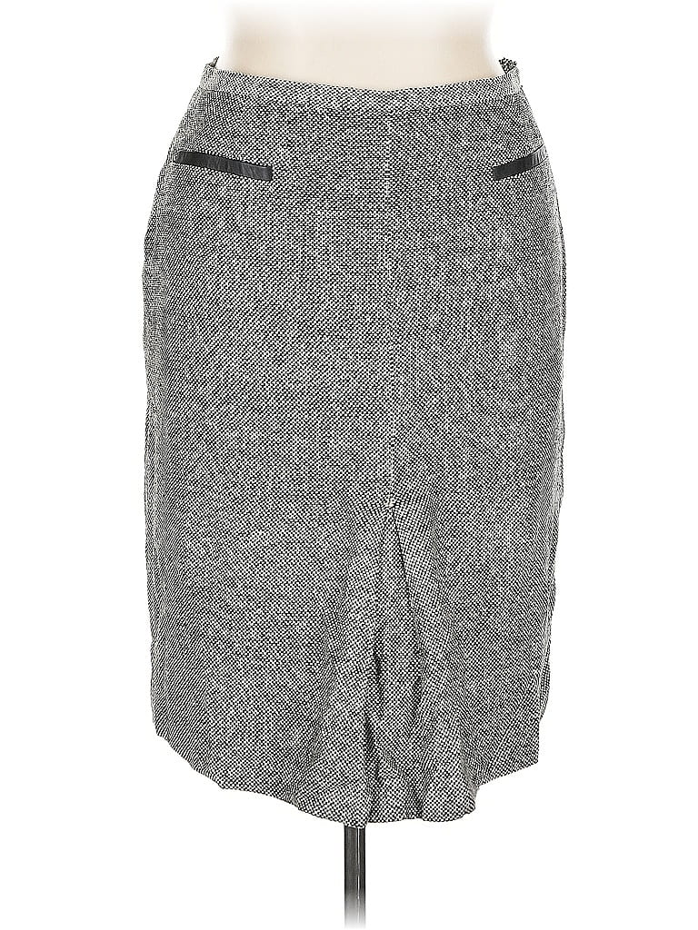 Pre-owned Doncaster Collection Silk Skirt In Gray