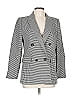 Vince Camuto Houndstooth Gray Black Blazer Size 10 - photo 1