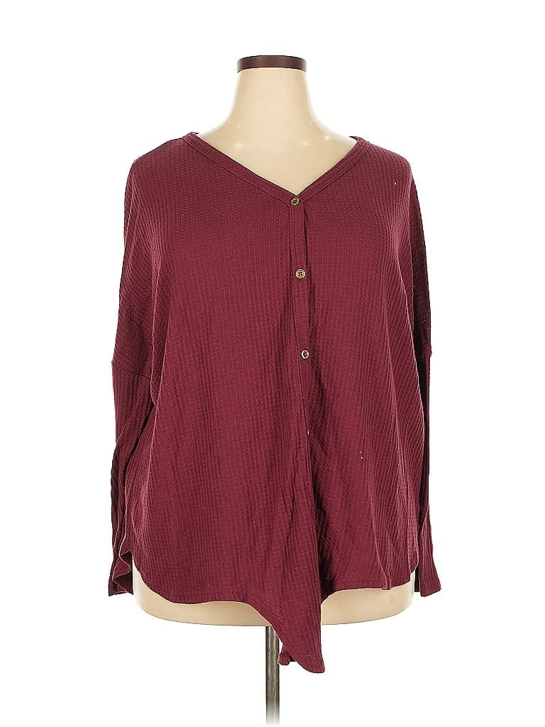 Pre-owned Assorted Brands Cardigan Sweater In Burgundy