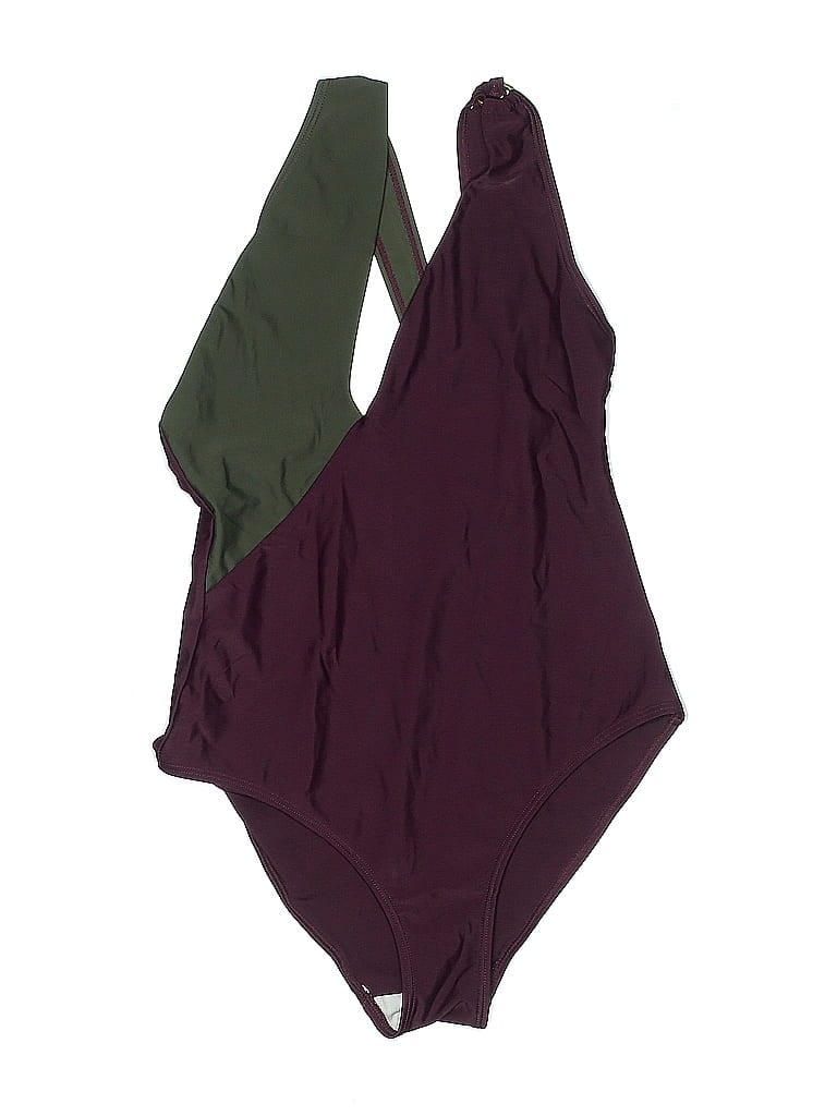 Pre-owned Boohoo One Piece Swimsuit In Burgundy