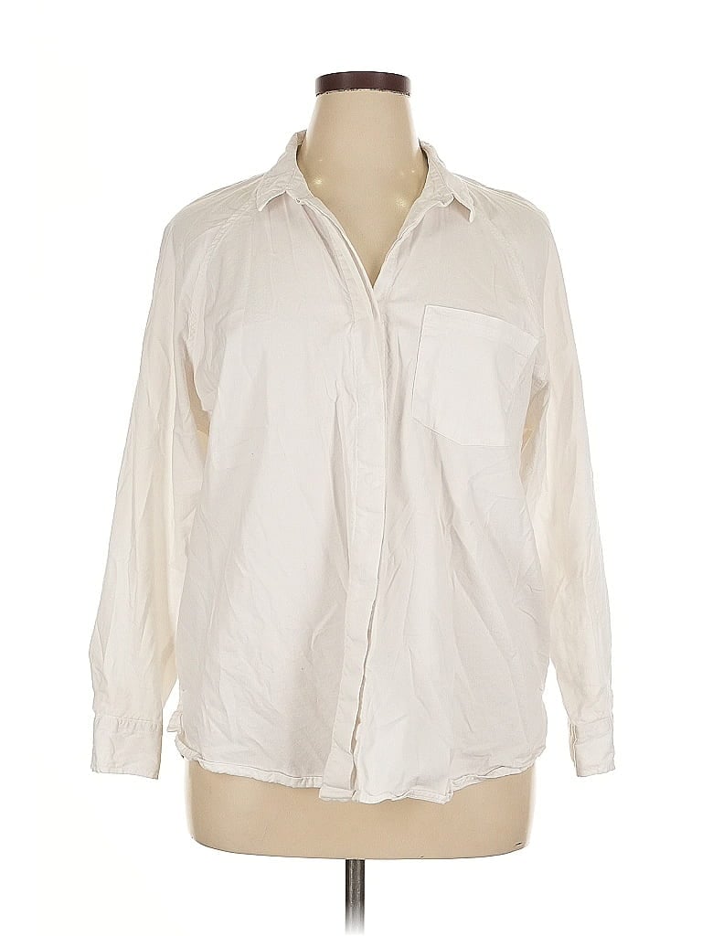 Pre-owned Universal Thread Long Sleeve Button Down Shirt In White