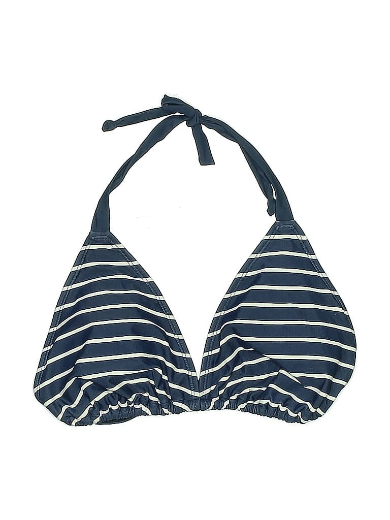 Pre-owned Gap Body Outlet Swimsuit Top Blue Stripes Pattern Swimwear