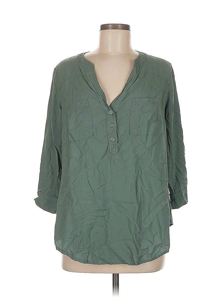 Pre-owned Torrid 3/4 Sleeve Blouse In Green