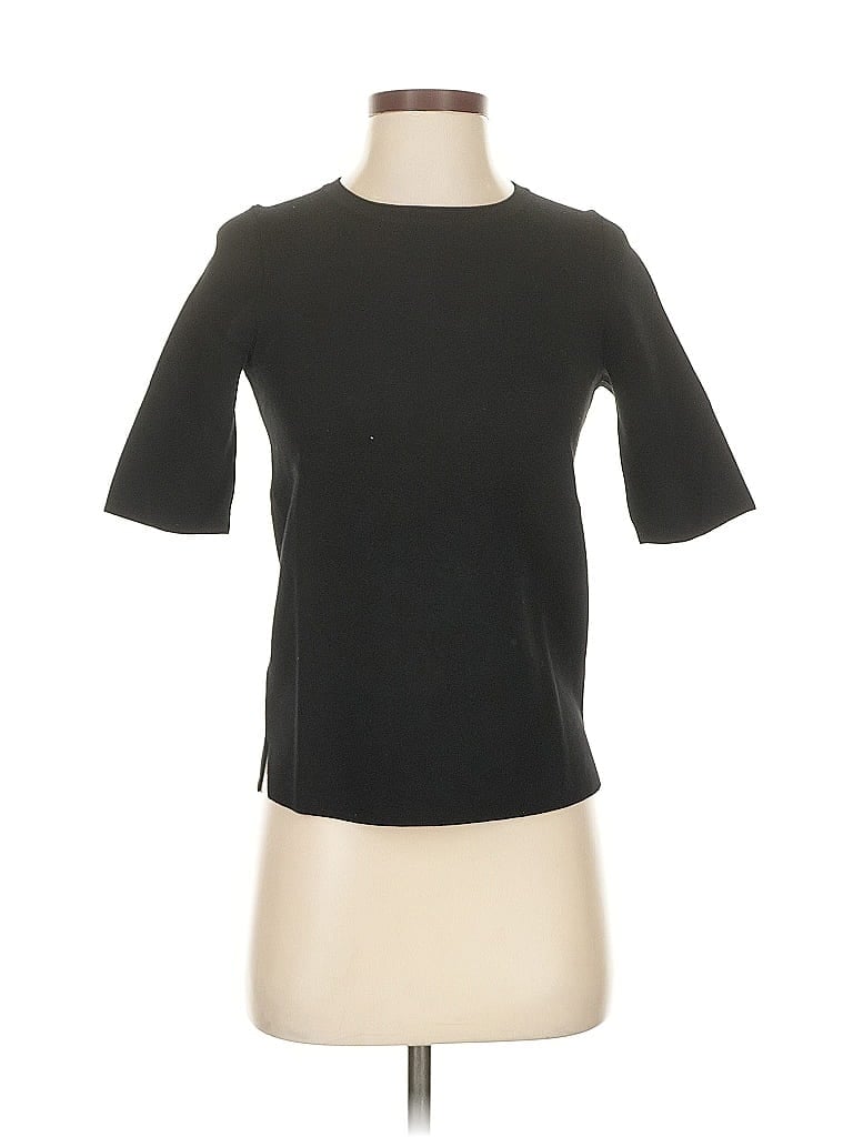 Pre-owned Ann Taylor Short Sleeve Top Black Crew Neck Tops