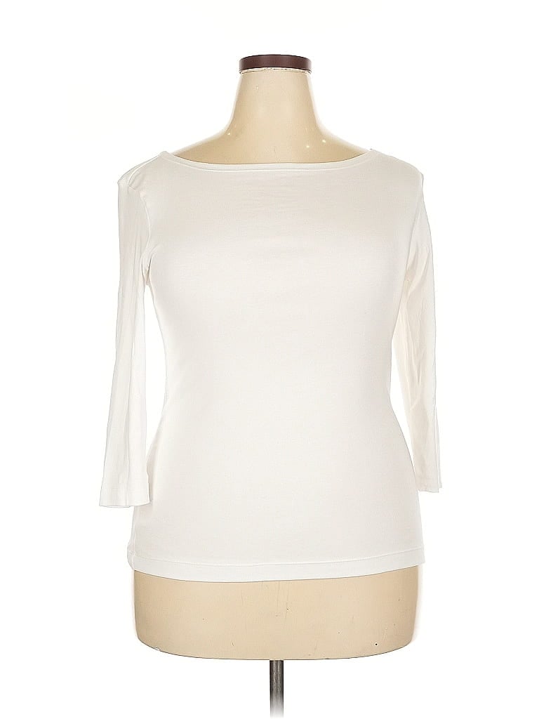 Pre-owned Amazon Essentials 3/4 Sleeve T-shirt In White