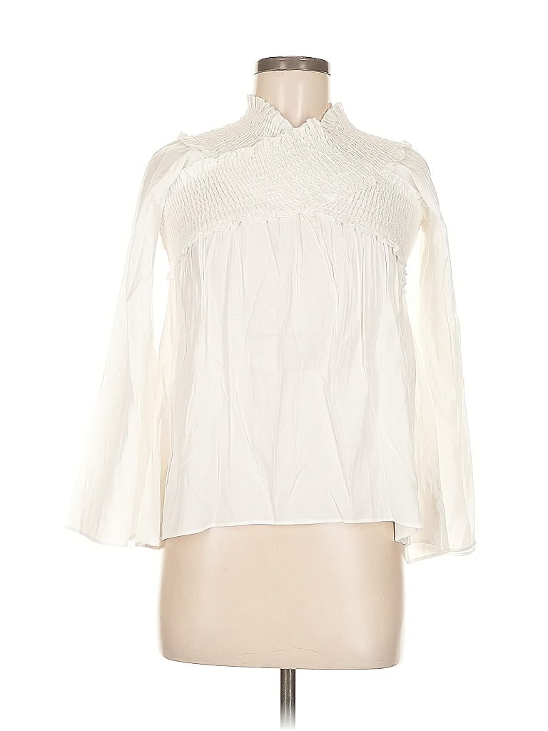 Pre-owned Unbranded 3/4 Sleeve Blouse In White