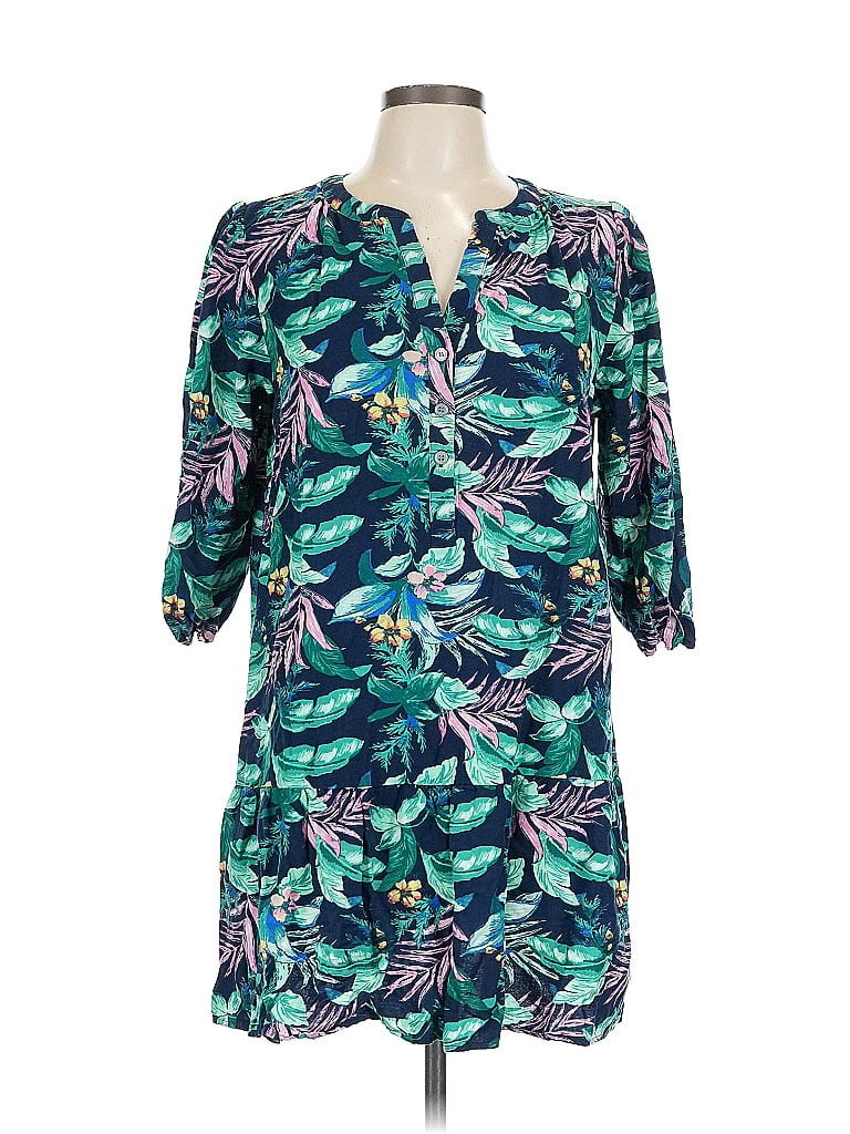 Pre-owned Ann Taylor Loft 3/4 Sleeve Blouse In Blue