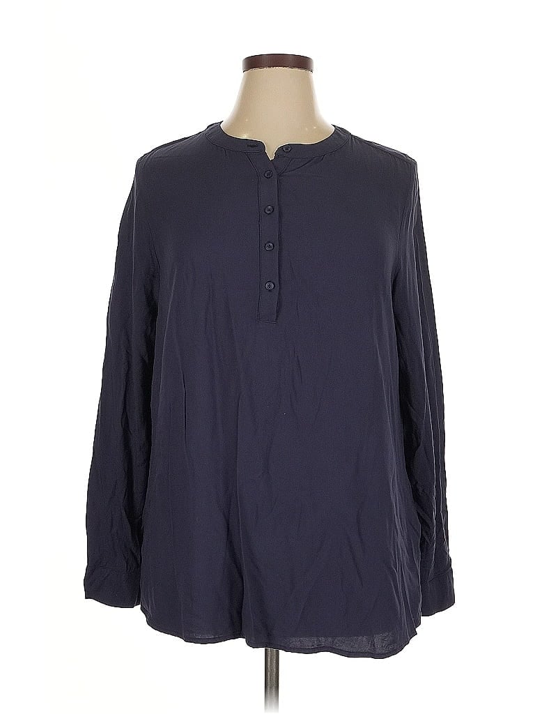 Pre-owned Amazon Essentials Long Sleeve Blouse In Blue