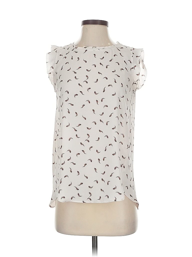 Pre-owned Ann Taylor Loft Sleeveless Blouse In White