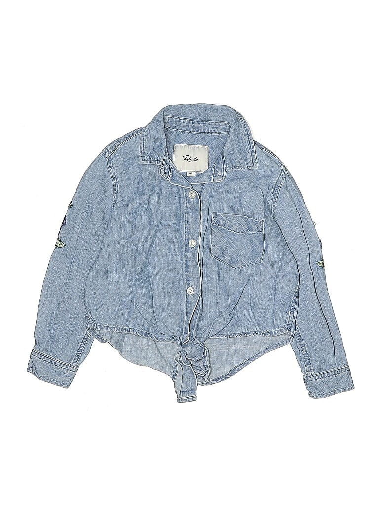 Pre-owned Rails Kids' Long Sleeve Blouse In Blue