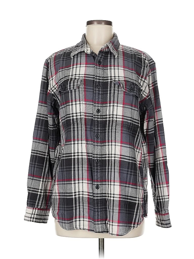 EDDIE BAUER Pre-owned Long Sleeve Polo Shirt In Gray