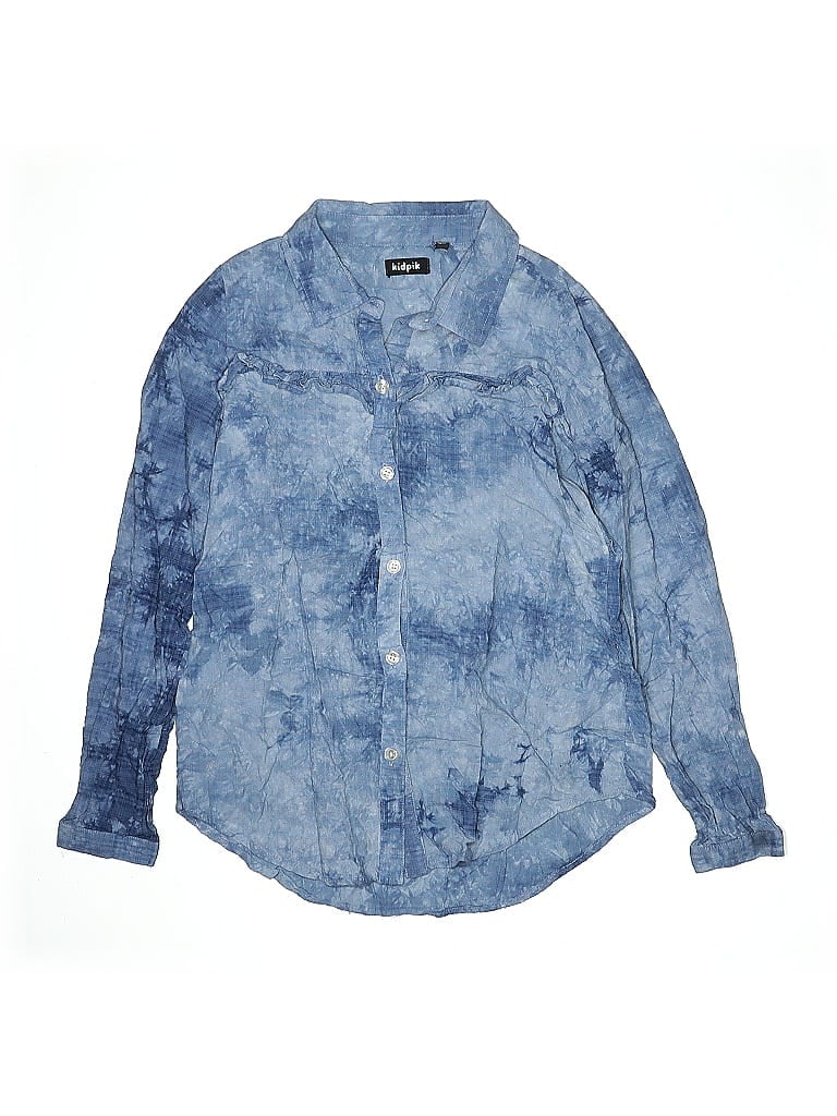 Pre-owned Kidpik Kids' Long Sleeve Button Down Shirt In Blue