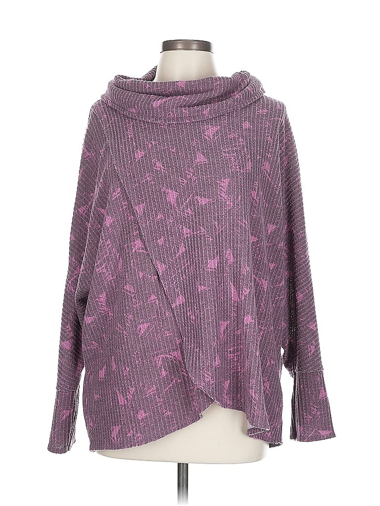 Pre-owned Lularoe Long Sleeve Top Purple Cowl Neck Tops